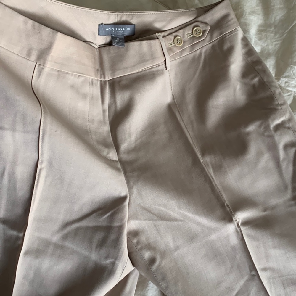 Ann Taylor Petite Tan/Cream Suit Pants